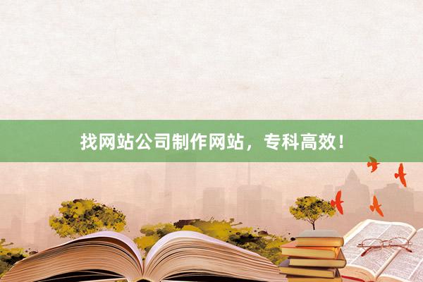 找网站公司制作网站，专科高效！