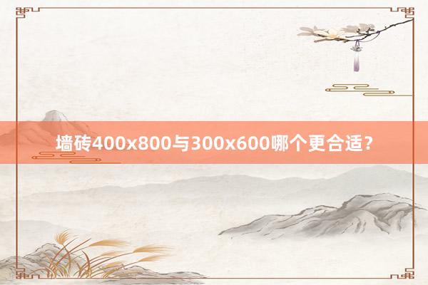 墙砖400x800与300x600哪个更合适？