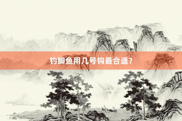 钓鲫鱼用几号钩最合适？